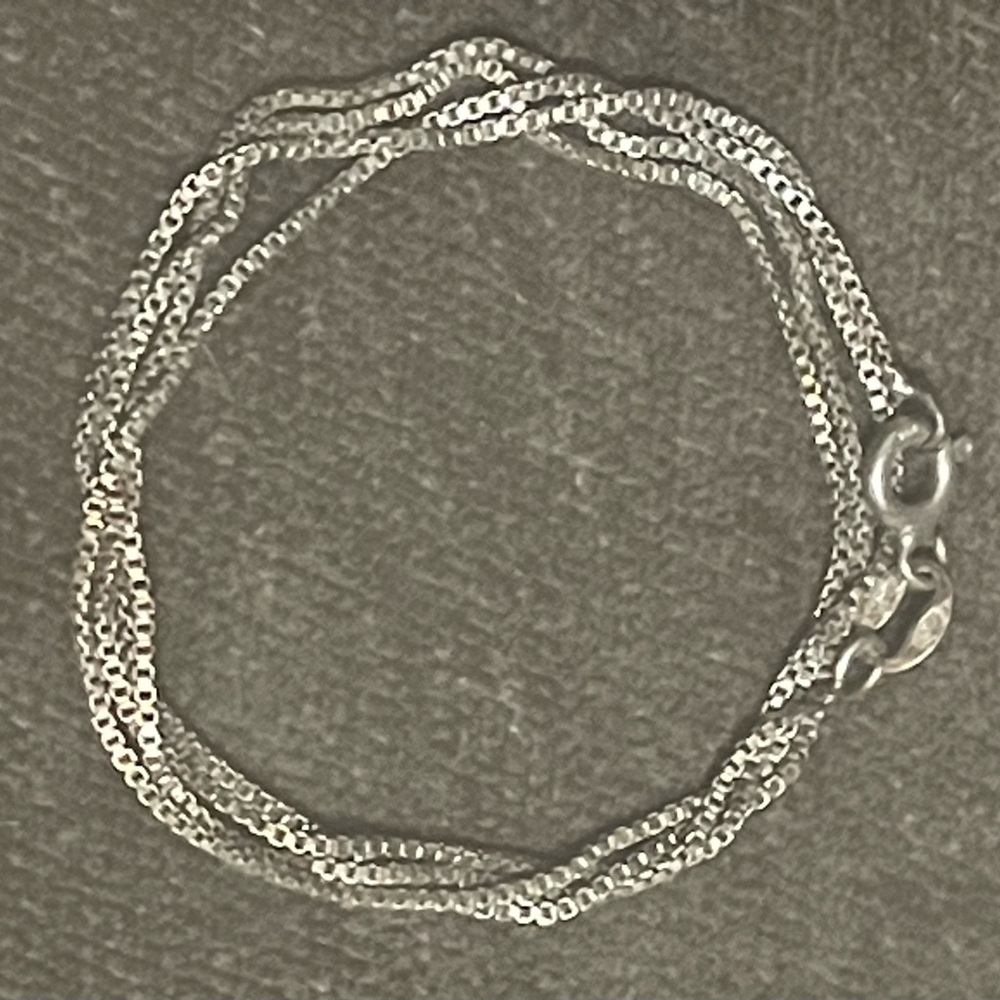 .925 Sterling HAN BOXCHAIN NECKLACE real solid Silver Fine Jewelry BOX CHAIN Vtg